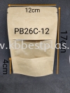 Kraf Paper Ziplock (Brown) with Window 100pcs+/- Paper Ziplock Bag Plastic Bag