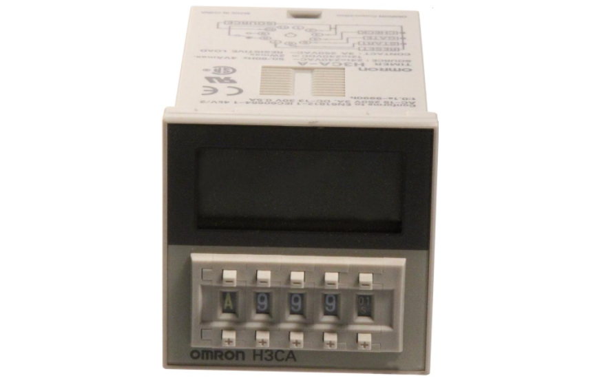 OMRON H3CA DIN-sized (48 &times; 48, 45 &times; 75 mm) Timer with Digital Setting and LCD Display