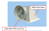 LR54-3DS Cone Exhaust Fan with RB54 Roof Base Exhaust Fans 