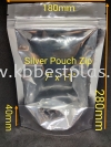 Silver Pouch Zip 7"x11" 100pcs+/- Plastic Ziplock Bag Plastic Bag