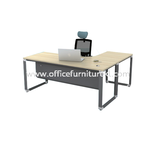 PYRAMID L-SHAPE OFFICE TABLE / DESK OML 1815 (L) (Color Boras Ash) - L-shape office table Taman Wahyu | L-shape office table Jalan Kuching | L-shape office table Jalan Duta | L-shape office table Top 10 Best Selling