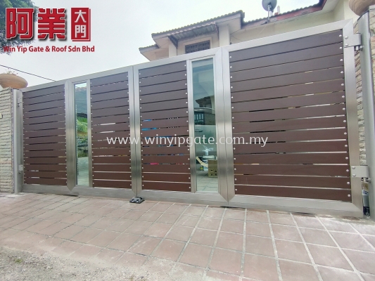 S.steel trackless gate&Fully aluminium trackless gate