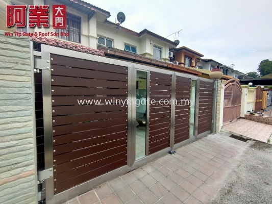 S.steel trackless gate&Fully aluminium trackless gate