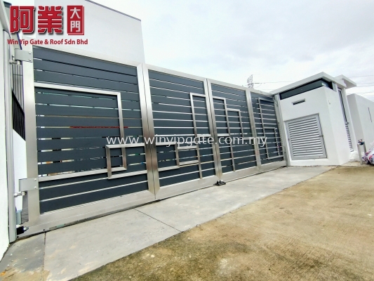 S.steel trackless gate&Fully aluminium trackless gate