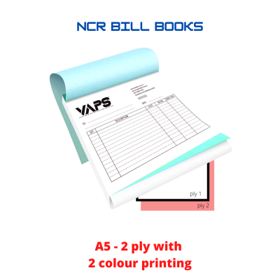 A5 SIZE 2 PLY NCR BILL BOOK 2 COLOUR PRINTING