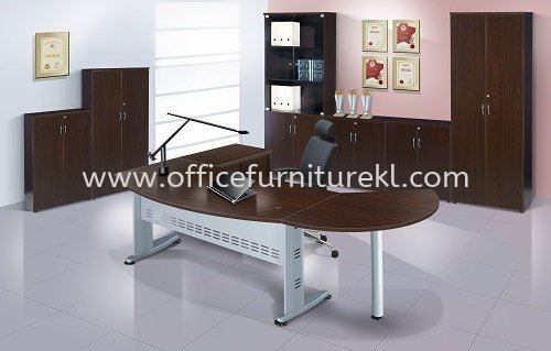 QAMAR EXECUTIVE OFFICE TABLE / DESK COMBINATION SET  C/W CABINET SET AQMB 180A (Color Walnut) - executive office table Subang Jaya | executive office table Eco Ampang Jaya | executive office table Damansara Intan | executive office table Mid Year Sale