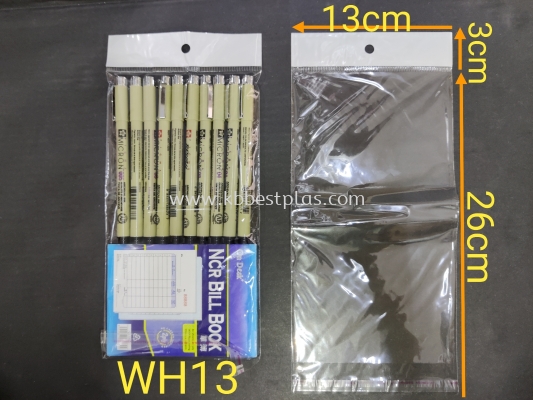 Transparent OPP Plastic Bag with Hole 100pcs+/-