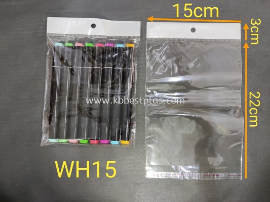 Transparent OPP Plastic Bag with Hole 100pcs+/-