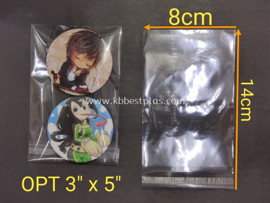 Self Adhesive OPP Clear Transparent Plastic 100pcs+/-