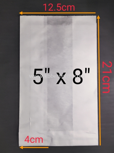 Paper Bag White 5''x8'' 100pcs+/-