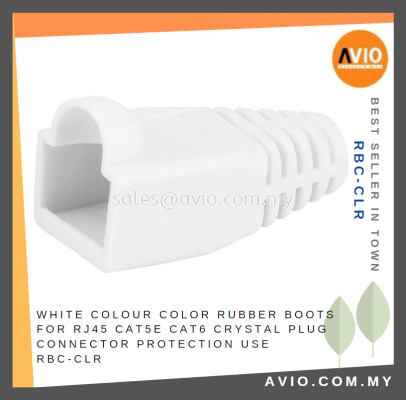 White Colour Color Rubber Boots for RJ45 Cat5e Cat6 Crystal Plug Connector Protection use RBC-CLR