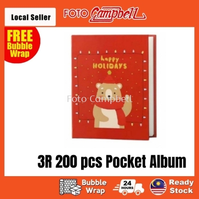 3R Photo Album 200pccs(Ready Stock)Pocket Album- Happy holidays