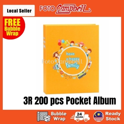 3R Photo Album 200pccs(Ready Stock)Pocket Album- Cute Yellow Family