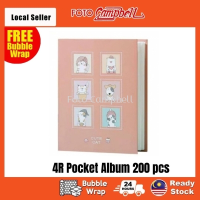 4R Photo Album(200pcs)Ready Stock-- pattern cat