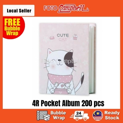 4R Photo Album(200pcs)Ready Stock--- pink cat