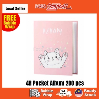 4R Photo Album(200pcs)Ready Stock--- happy pink cat