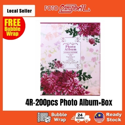 4R Album 200pcs + Box(Ready Stock)--- floral magenta