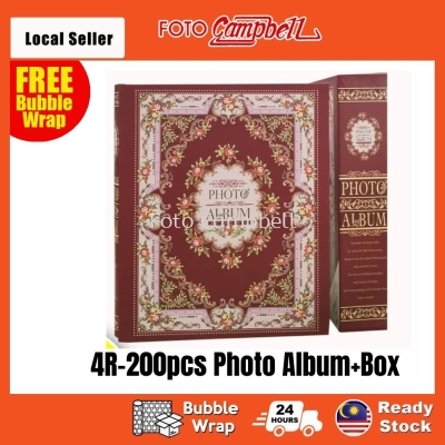 4R Album 200pcs + Box(Ready Stock)--- batik red