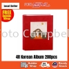 4R-200pcs fabric cover Pocket AlbumReady Stock---red 4R-200PCS Korean Album