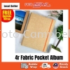 4R-100/200pcs pocket Photo Album(fabric cover)Ready Stock--- light brown Japanese Fabric Album 4R- 100/200pcs