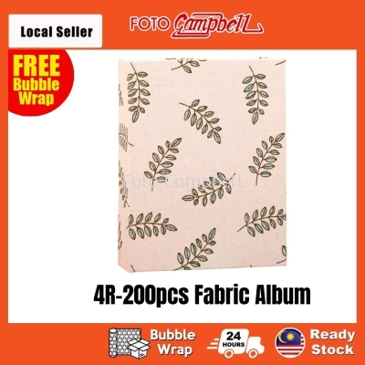 4R-100/200pcs pocket Photo Album(fabric cover)Ready Stock--- leaf