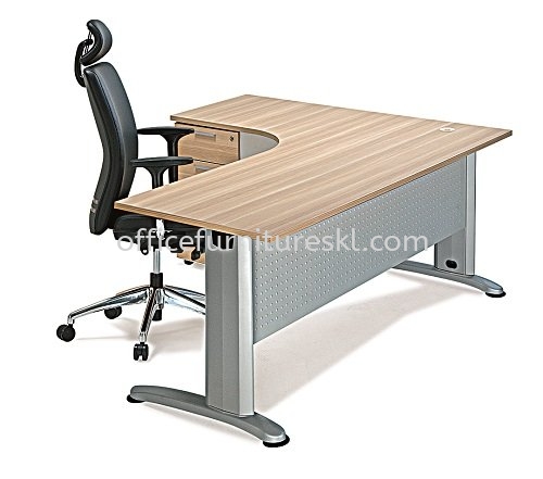 BERLIN WRITING OFFICE TABLE/DESK L-SHAPE ABL 1815-3D - Top 10 New Design Writing Office Table | Writing Office Table Taman Mayang Jaya | Writing Office Table Sungai Way | Writing Office Table Kajang