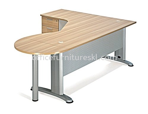 BERLIN WRITING OFFICE TABLE/DESK L-SHAPE ROUND END ABMB44 - Must Buy Writing Office Table | Writing Office Table Kelana Centre | Writing Office Table LDP Furniture Mall | Writing Office Table Serdang