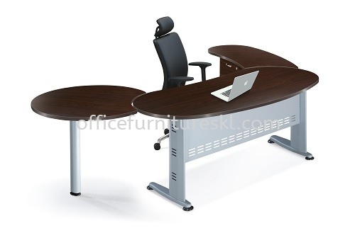 QAMAR MEJA PAJABAT EKSEKUTIF BERBENTUK BUJUR QMB 33 TANPA TEL CAP (Pandangan Hadapan) - Mid Year Sale Executive Office Table | Executive Office Table Bandar Botanik | Executive Office Table Bandar Baru Klang | Executive Office Table Taman Connaught