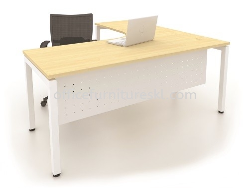 MUKI MEJA PEJABAT/TULIS EKSEKUTIF BERBENTUK L & LACI 4D MUMD-5656W - Year End Sale Executive Office Table | Executive Office Table Setia Alam | Executive Office Table Setia Avenue | Executive Office Table Viva Home Shopping Mall