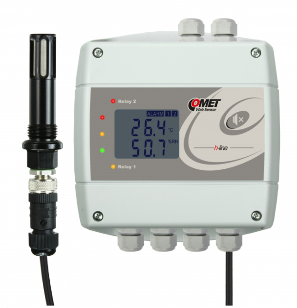 comet h3531p compressed-air thermometer hygrometer with ethernet interface and relays