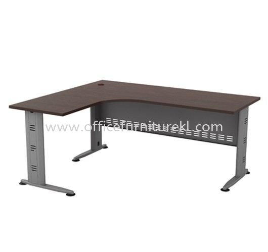 QAMAR L-SHAPE OFFICE TABLE / DESK AQL 1515 (L) (Color Walnut) - L shape office table Selayang | L shape office table Puchong | L shape office table Kajang | L-shape office table Top 10 Must Buy