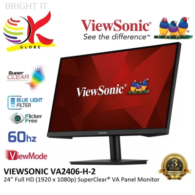 VIEWSONIC 24"  VA2432-H LED FLAT FULL HD (1920x1080) FRAMELESS IPS LCD MONITOR