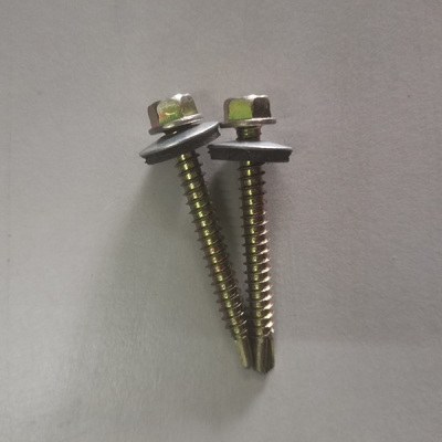 Yellow Zinc Chromed Hex Head Roofing Screw C/w Washer