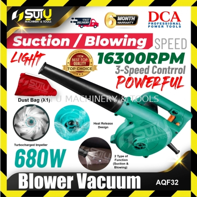 DCA AQF32 3-Speed Blower Vacuum 680W 16300RPM