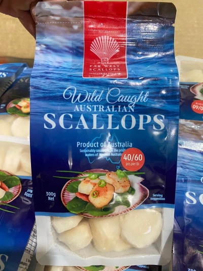 Australia Far West Scallop 40/60 IQF 300g Pack (20pkt/ctn)