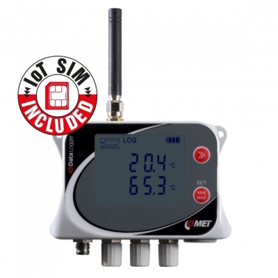 Comet U0141Msim IoT Wireless Temperature Datalogger for 4 external probes