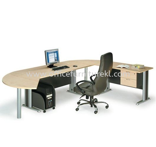 TITUS WRITING OFFICE TABLE / DESK C/W SIDE OFFICE TABLE, SIDE DISCUSSION TABLE & CPU HOLDER ATT 158 (INNER) (Color Maple) - writing office table Sungai Besi | writing office table Putrajaya | writing office table Serdang | writing office table Best Buy