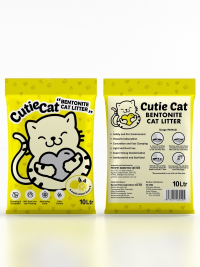 60405 Cutie Cat 10L Cat Litter - Lemon