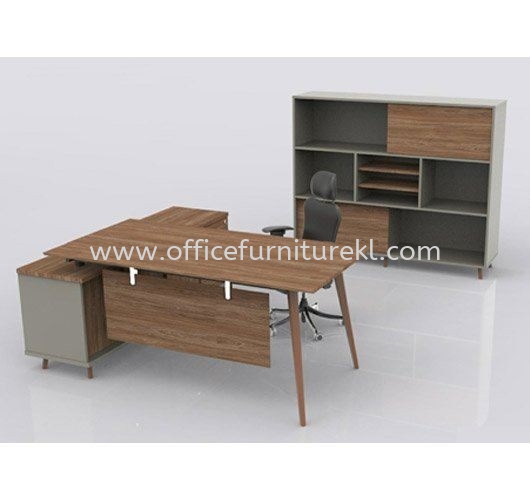 VISTA EXECUTIVE OFFICE TABLE / DESK C/W SIDE CABINET & MEDIUM OFFICE CABINET (Color Taormina) - executive office table Balakong | executive office table Petaling Jaya | executive office table Sungai Buloh | executive office table Top 10 Most Popular