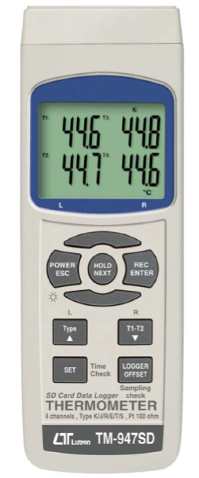 LUTRON TM-947SD 4 channels THERMOMETER + SD Card real time data recorder