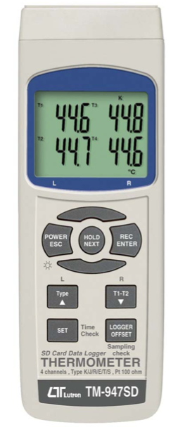 lutron tm-947sd 4 channels thermometer + sd card real time data recorder