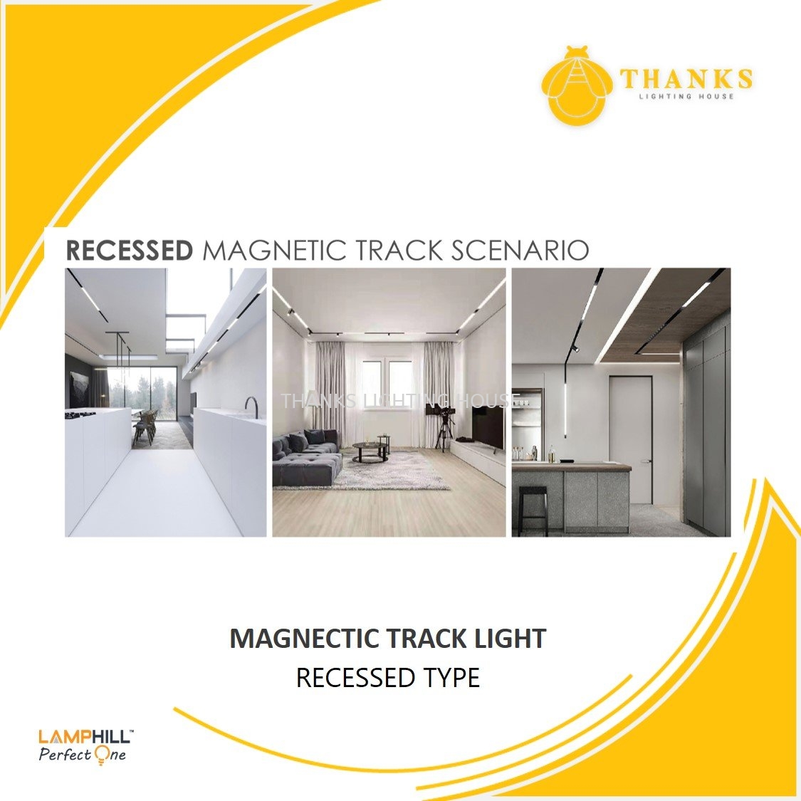 LED Magnetic Track Lights - Recessed Type