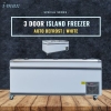 White 3 Glass Door Island Freezer Island Freezer Showcase & Special Series