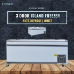 White 3 Glass Door Island Freezer