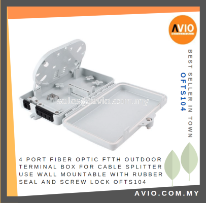 4 Port FTTH Fiber Optic Outdoor Terminal Box for Cable Splitter use Wall Mountable with Rubber Seal Screw Lock OFTS104