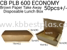 CB Ware Lunch Box (Brown) 50pcs+/- Lunch Box Paper Products