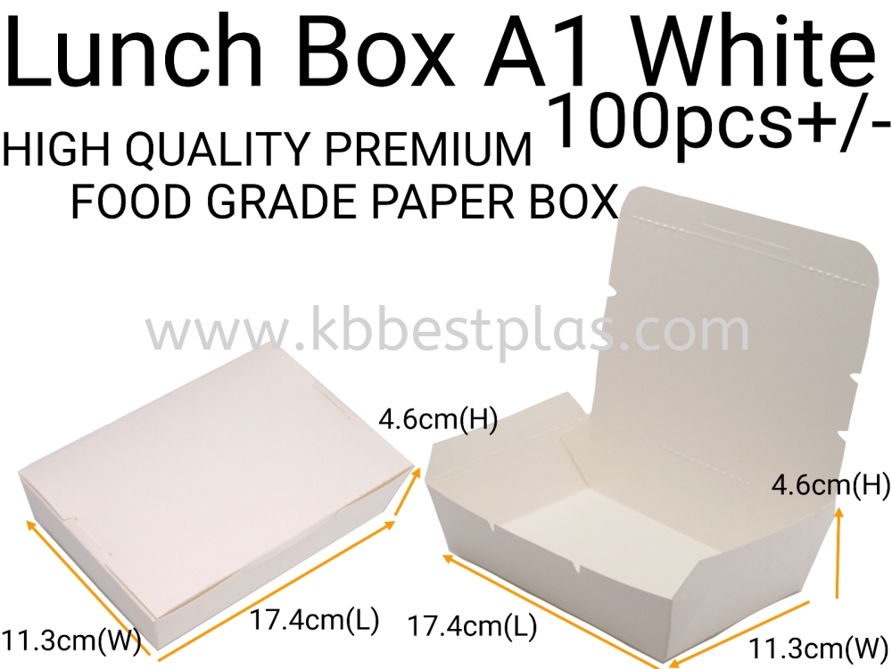 Lunch Box A1 White 100pcs+/- Lunch Box Paper Products Penang, Malaysia,  Perak, Kedah, Butterworth, Kepala Batas Supplier, Suppliers, Supply,  Supplies | KB BESTPLAS ENTERPRISE (M) SDN BHD