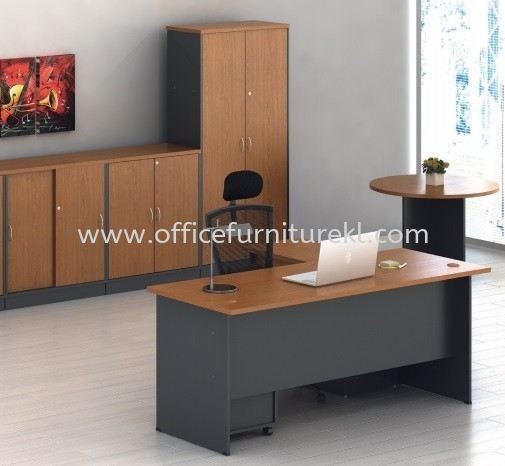 5' WRITING OFFICE TABLE / DESK C/W SLIDING SIDE CABINET & MOBILE PEDESTAL 1D1F AGT 157 (Color Cherry) - writing office table Ampang Jaya | writing office table Taman Maluri | writing office table Tropicana | writing office table Best Design