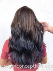 Ash Blue Balayage Hair Color 