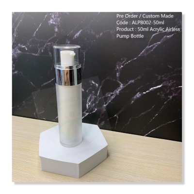 50ml Pearl White Acrylic Airless Pump Bottle - ALPB002